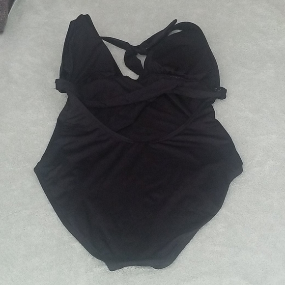 EUC Kate Spade Black Halter One Piece Swimsuit size Large - Picture 6 of 8